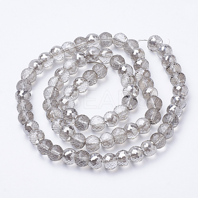 Electroplated Glass Beads Strands EGLA-Q092-10mm-A05-1