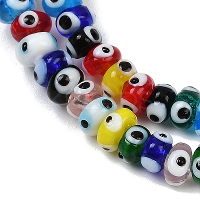 Handmade Evil Eye Lampwork Beads Strands LAMP-A007-02A-06-1