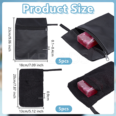 10Pcs 2 Styles Oxford Cloth & Nylon Waterproof Zipper Bags ABAG-OC0001-17-1