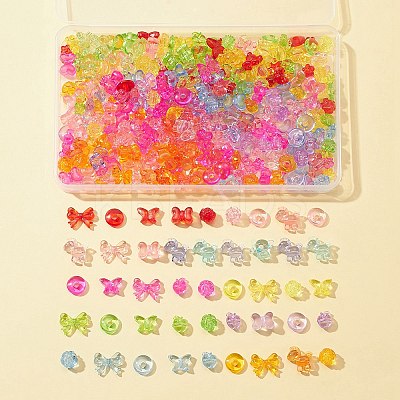 150G 10 Style Transparent Acrylic Beads TACR-FS0001-31-1