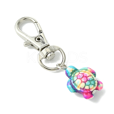 Sea Turtle Synthetic Turquoise Pendant Decorations HJEW-JM02143-01-1