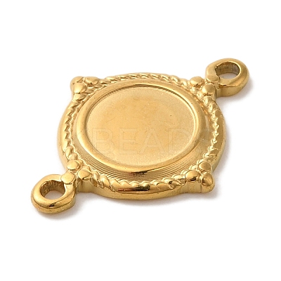 Ion Plating(IP) 304 Stainless Steel Cabochon Connector Setting STAS-C110-09G-1