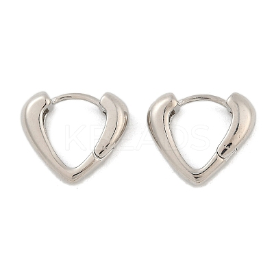 Brass Heart Hoop Earrings EJEW-L274-01P-1