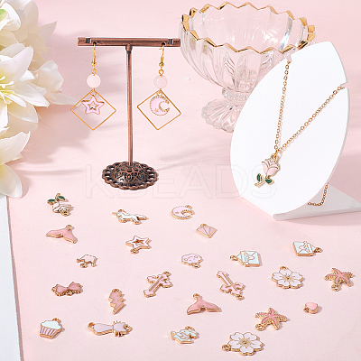 40Pcs 20 Styles Alloy Enamel Pendants ENAM-SC0010-01-1