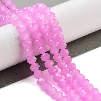Baking Paint Imitation Jade Glass Bead Strands LS-DGLA-A034-J6MM-A49-1