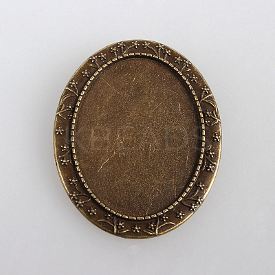 Vintage Alloy Brooch Cabochon Bezel Settings PALLOY-N0085-22AB-NF-1
