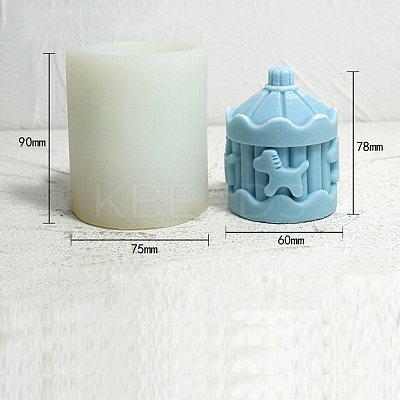 3D Merry Go Round DIY Food Grade Silicone Candle Molds PW-WG79364-01-1
