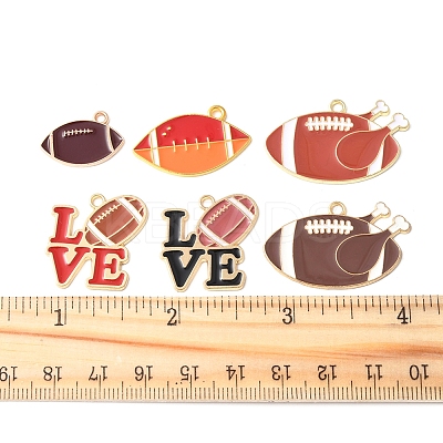 16Pcs 6 Styles Alloy Enamel Pendants ENAM-FS0002-44-1