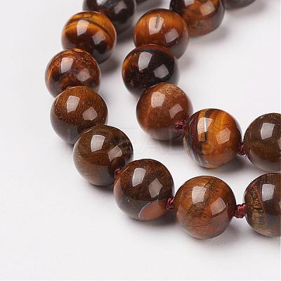 Natural Tiger Eye Beads Necklaces NJEW-F138-10mm-02-1