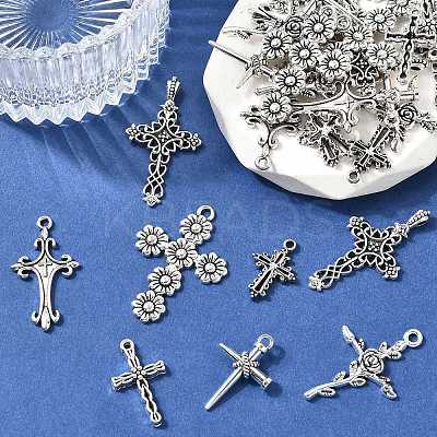 35Pcs 7 Styles Tibetan Style Alloy Pendants TIBE-FP0001-20-1