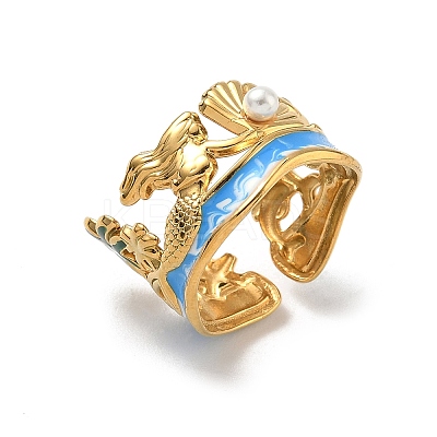 304 Stainless Steel Open Cuff Rings RJEW-A086-04G-1