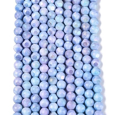 Ombre Effect Dyed Electroplate Opaque Glass Beads Strands EGLA-Q130-01A-05-1