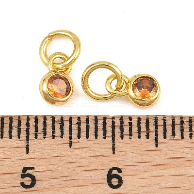Brass Pave Cubic Zirconia Charms CU-CBA3D67-13G-1