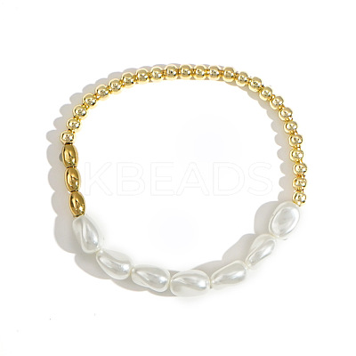 Handmade Brass Beads Stretch Bracelets LS-AI7189-4-1