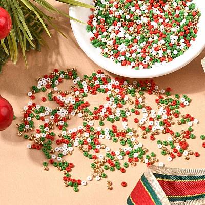4 Colors 11/0  Christmas MIYUKI Round Rocailles Seed Beads SEED-X0058-19-1