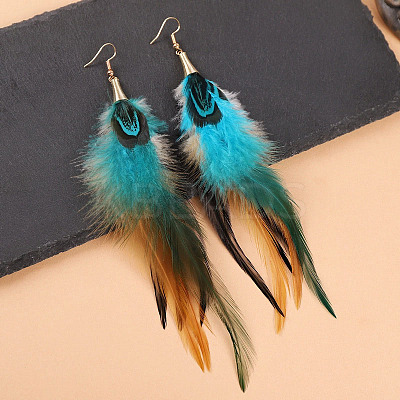 Alloy Feather Dangle Earrings FS-WGF4526-01-1