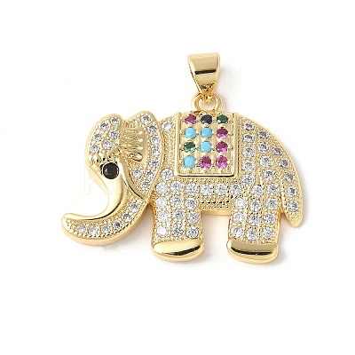 Brass Micro Pave Colorful Cubic Zirconia Pendants ZIRC-I071-01G-02-1