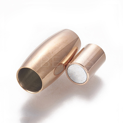 Ion Plating(IP) 304 Stainless Steel Magnetic Clasps with Glue-in Ends STAS-F212-022RG-1