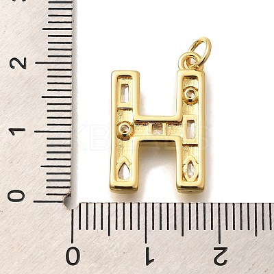 Brass Micro Pave Clear Cubic Zirconia Pendants KK-G521-01G-H-1