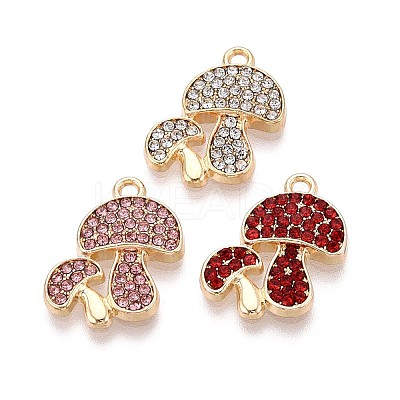 Rack Plating Alloy Rhinestone Pendants PALLOY-T091-24M-G-1