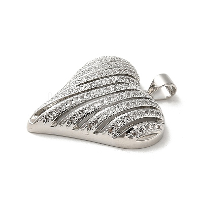 Brass Micro Pave Clear Cubic Zirconia Pendants KK-M281-02P-1