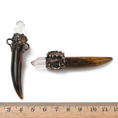 Natural Mixed Gemstone Sword Shape Connector Charms G-H332-08R-1