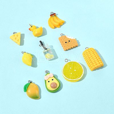 10Pcs 10 Styles Glass & Resin Bottle Pendants CRES-FS0001-26-1