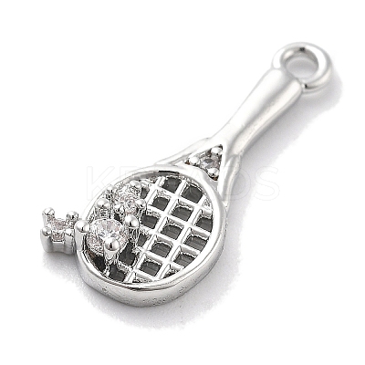 Rack Plating Brass Clear Cubic Zirconia Pendants KK-M102-17P-A-1