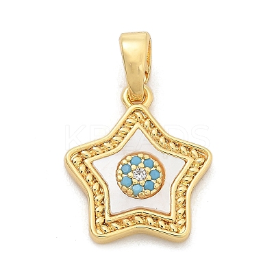 Brass Micro Pave Cubic Zirconia Pendents KK-M303-01G-10-1