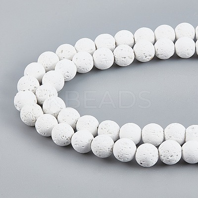 Synthetic Lava Rock Beads Strands G-S247-8mm-08-1-1