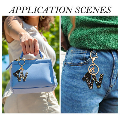 1Pc Resin Letter Keychains KEYC-TADJ0001-09W-1