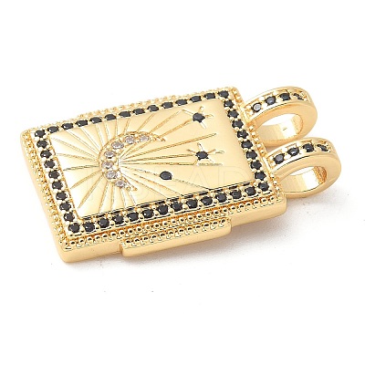 Brass Micro Pave Cubic Zirconia Pendants KK-U053-20G-03-1