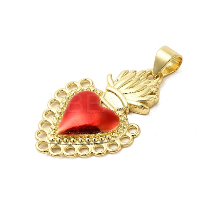 Brass Enamel Pendants KK-P303-08B-G-1