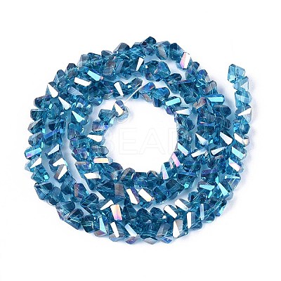 Electroplate Transparent Glass Beads Strands GLAA-N021-4mm-28-1