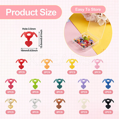 28Pcs 14 Colors Acrylic Flowers Beads Caps FIND-TA0005-11-1
