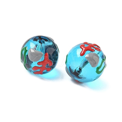 Ocean Theme Handmade Glass Enamel Beads LAMP-D304-02F-1
