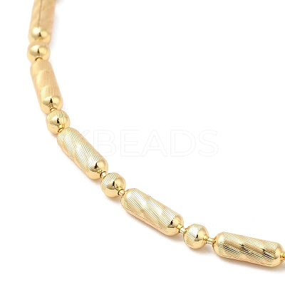 Rack Plating Brass Column & Ball Chain Necklace for Women NJEW-F311-06G-1