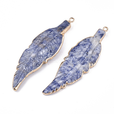 Electroplate Natural Blue Spot Jasper Big Pendants G-S344-66A-1