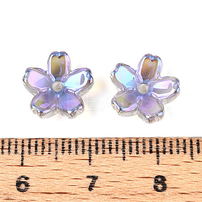 Transparent Electroplate Glass Bead Caps EGLA-N015-01E-1