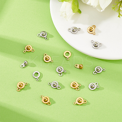 16 Sets 2 Colors 201 Stainless Steel Snap Clasps STAS-HY0001-90-1