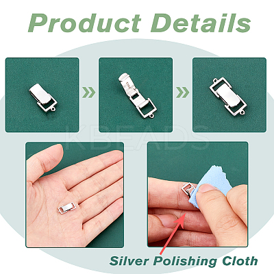 925 Sterling Silver Watch Band Clasp STER-FH0001-08A-P-1
