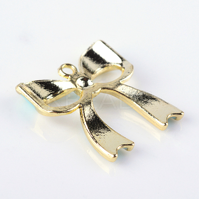 Bowknot Alloy Enamel Pendants X-ENAM-Q033-22B-1
