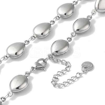 Non-Tarnish 304 Stainless Steel Teardrop Link Necklaces NJEW-I126-05P-1