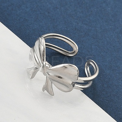 304 Stainless Steel Open Cuff Rings for Women RJEW-A079-11B-P-1