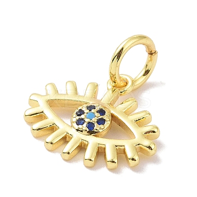 Real 18K Gold Plated Brass Micro Pave Cubic Zirconia Pendants KK-L209-039G-04-1
