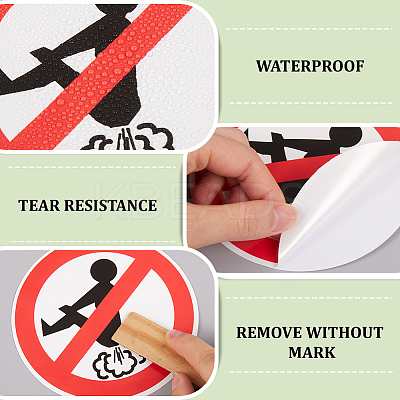 PVC No Farting Sign Stickers AJEW-WH20006-101A-1
