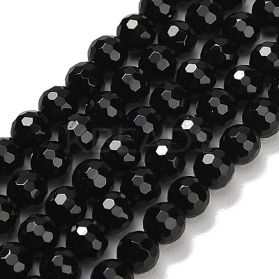 Natural Black Onyx Beads Strands G-C280-B01-6mm-1