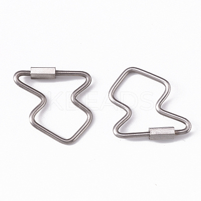 Non-Tarnish 304 Stainless Steel Screw Carabiner Lock Charms STAS-R112-03-1