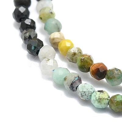 Natural Chrysocolla and Lapis Lazuli Beads Strands G-P457-A01-08-1