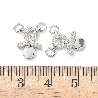 Brass Micro Pave Clear Cubic Zirconia Charms KK-P342-10P-1